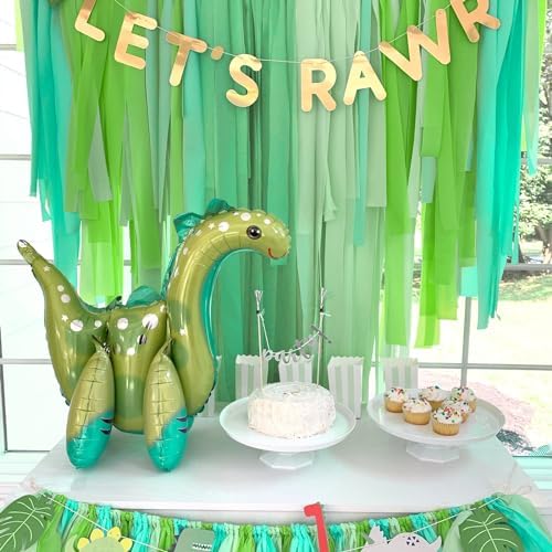 PartyWoo Crepe Paper Streamers 4 Rolls 328ft, Pack of Pearl Green Party Streamers, Crepe Paper for Birthday & Baby Shower Decorations (1.8 in x 82 Ft/Roll) - Image 4