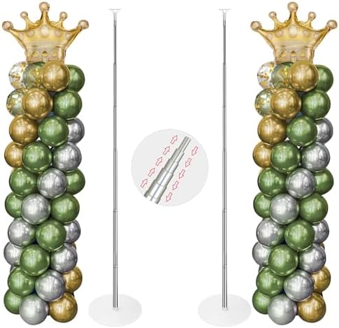 Balloon Stand, Balloon Arch Stand, 7 Feet Balloon Arch Kit of 2, Adjustable Metal Balloon Column Stand for Birthday Party, Wedding, Baby Shower, Graduation Decorations by Unknown