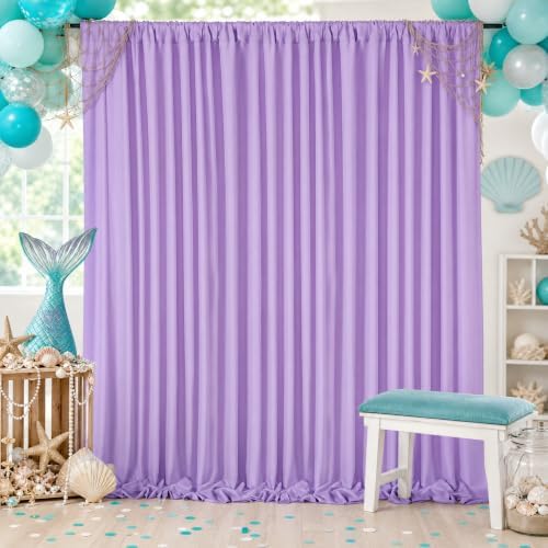 Lavender/Light Purple Backdrop Curtains 20ftx10ft Polyester Photo Drapes by SoarDream