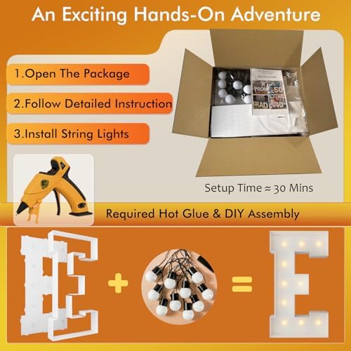 3FT Marquee Letters, Large Light Up Letters E for Marry Me Party Decor - Image 2