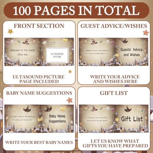Fuyoooo Halloween Magical Witch Baby Shower Guest Book for Girl Boy - Image 4
