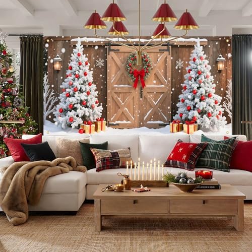 HOMETITUTE Christmas Barn Door Garage Door Cover Banner 13x6ft Fabric - Image 2
