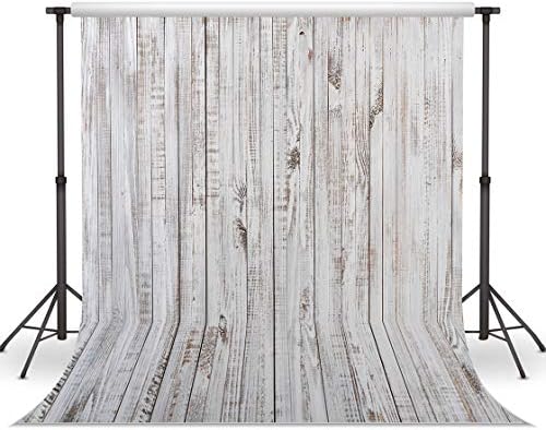 8x8FT Vintage Wood Backdrop Retro Rustic White Gray Wooden Floor Backdrops for Photography Kids Adult Photo Booth Video Shoot Vinyl Studio Prop 11890 - Image 2