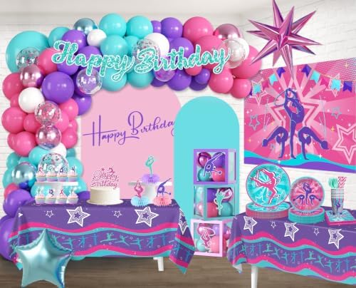286PCS Cocomigo Gymnastics Birthday Party Decorations set, Serves 25 - Image 3