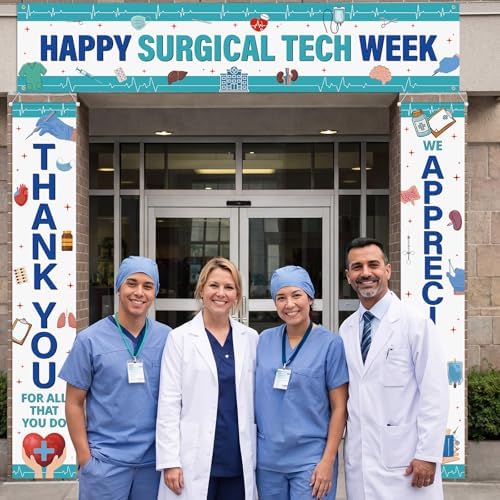 Smoothnovelty 3 Pcs Multicolor Surgical Tech Week Banner - Image 4