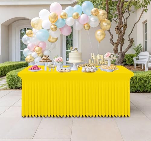 Smiry Spandex Elastic Fitted Table Cloth Skirt for 6FT Rectangle Table - Image 6