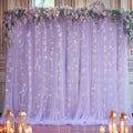10ft x 8ft Purple Backdrop Curtain with Lights String for Parties, Sheer Tulle Wedding Photo Backdrops Drapes for Baby Shower Birthday Party Decorations Background for Photography by Shillance