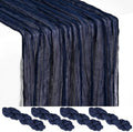 4 Pack Navy Blue Cheesecloth Table Runner 17x108 Inches Boho Home Decor by Showgeous