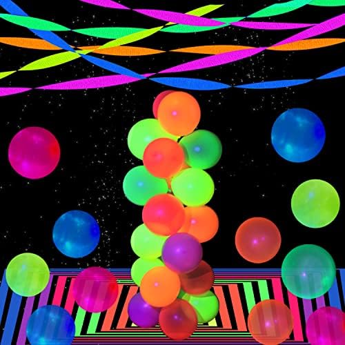 888 Feet Neon Glow Streamer Decorations - UV Reactive Fluorescent Neon Paper Streamers for Glow in The Dark Parties - Image 2