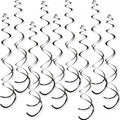 32 PCS Black Hanging Swirl, Sparkle Ceiling Hanging Decorations, Plastic Streamer Party Decorations for Black Tie, Casino Night, Halloween by PARTVON