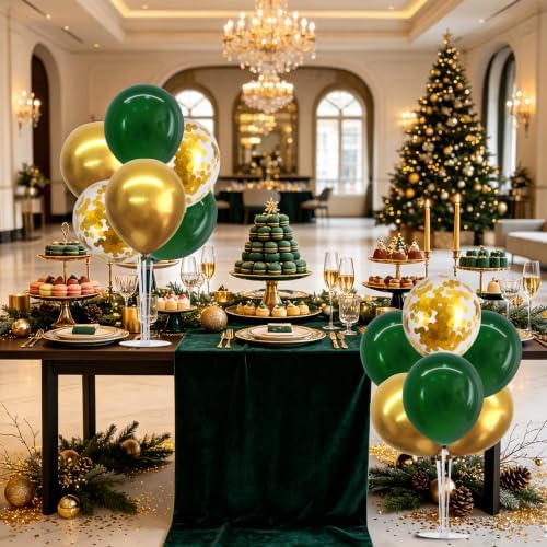 TONIFUL 4 Set Dark Green Gold Balloon Stand Balloon Centerpieces for Table - Image 5