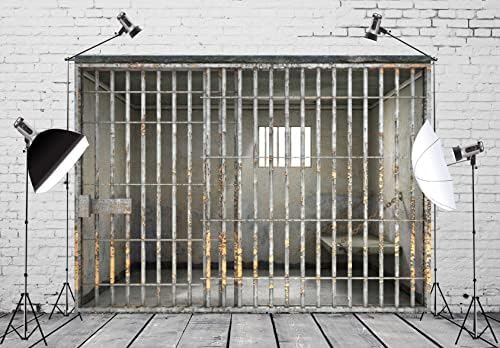 BELECO 10x10ft Fabric Prison Cell Backdrop Jail Bars Background by BELECO