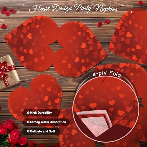 183PCS Happy Valentine's Day Party Supplies,Red Love Heart Disposable Paper Plate Napkin Cup Cutlery for 24 Guest,Banner Tablecloth Balloons for Galentines Anniversary Bridal Wedding Engagement Decor - Image 4