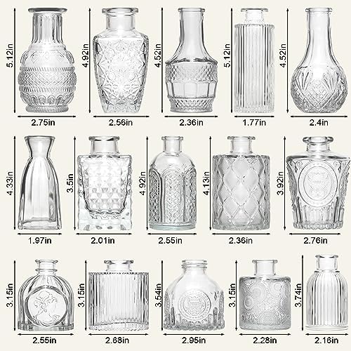 Arme Glass Bud vases in Bulk，Small Glass Flower Vase for Centerpieces 16Pcs - Image 2