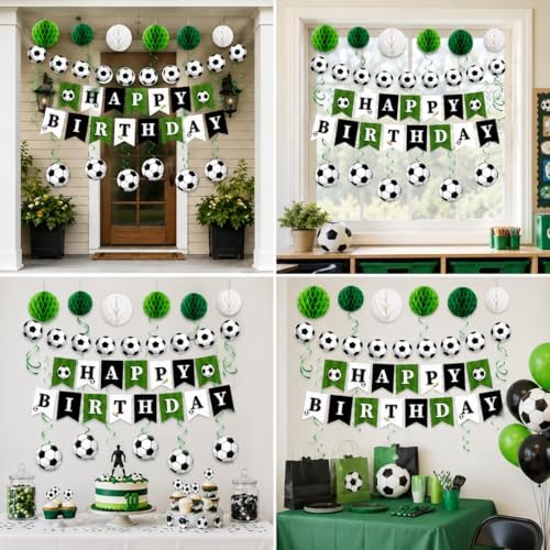 Soccer Birthday Decorations Boys Men, Soccer Ball Banner Garland - Image 6