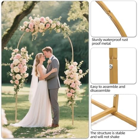 7.2 FT Arch Backdrop Stand and Cover Set for Wedding Party Decor - Image 2