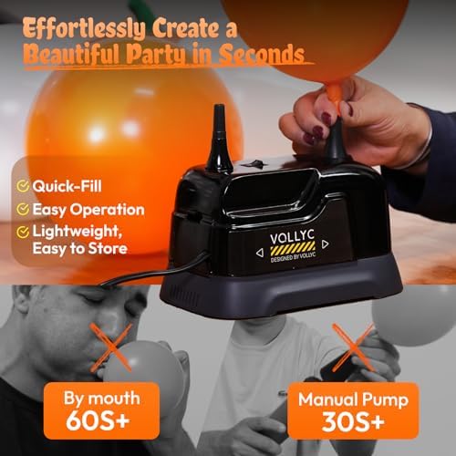 Balloon Pump Electric, Dual Nozzle Balloon Inflator Air Pump, Fast & Easy Inflation for Party Decorations, Birthday Decorations – Lightweight, Portable Balloon Blower Machine - Image 2