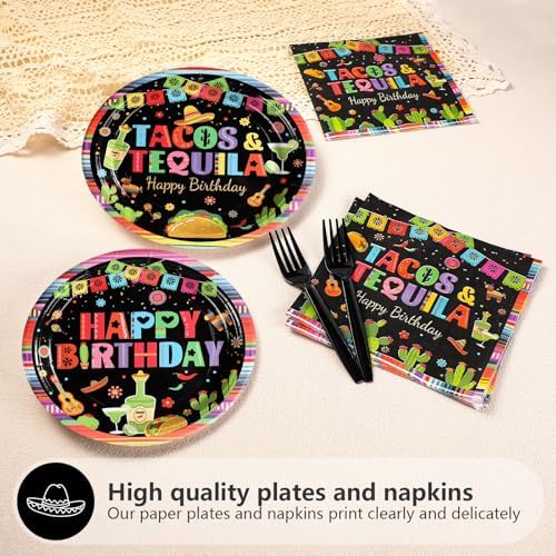 Grencian 96Pcs Taco and Tequila Birthday Party Decorations, Serves 24 - Image 4