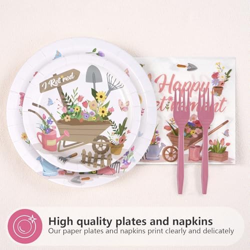 96 Pcs Garden Retirement Party Decoration for Women, Serves 24 - Image 2