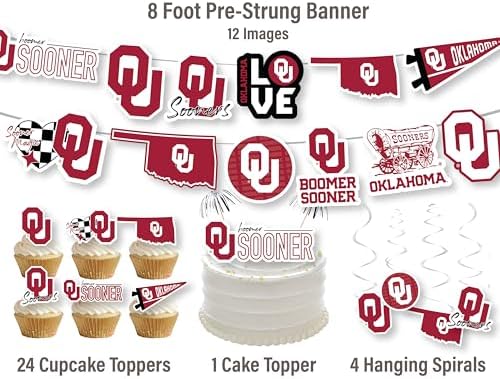 Oklahoma Sooners Party Decorations Graduation OU Decor 42 Pcs - Image 2