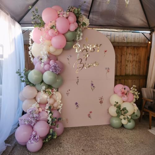 Fairy Wonderland Balloon Arch Kit, 128Pcs Pastel Pink Purple Green Balloon Garland Kit for Baby Girls Fairy First Birthday Spring Garden Tea Party Bride Baby Shower - Image 6