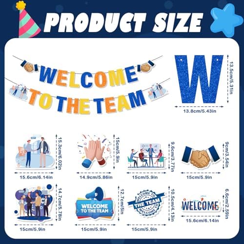 Welcome to the Team Banner Hanging Swirls Party Decorations 10PCS - Image 2