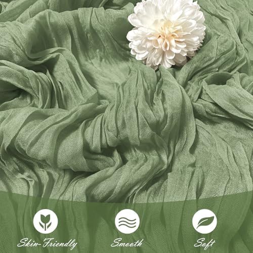 15 Pack Sage Green Cheesecloth Table Runner 17 x 108 inch Cheese Cloth Table Runners 9ft Green Table Runner Rustic Romantic Sheer Gauze Runner for Wedding Party Baby Shower Table Decoration - Image 5