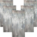5 Pack 3.28ft x 6.56ft Glitter Silver Tinsel Foil Fringe Curtains, Photo Booth Backdrop Party Decorations for Birthday Wedding Engagement Baby Shower Graduation Bachelorette New Years by Unknown