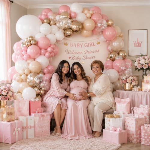 Dusty Pink Balloon Arch Kit, Boho Retro Blush Pink Champagne Gold White Latex Helium Party Balloons Garland for Girls Women Bridal Baby Shower Neutral Wedding Engagement Birthday Party Decorations - Image 2