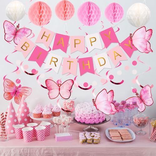 meowtastic Birthday Decorations Happy Birthday Banner with Honeycomb Balls - Image 2