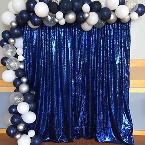 Poise3EHome 4Pcs 2Ft x 8Ft Blue Sequin Backdrop Curtains, Glitter Photography Backdrop, Sequence Xmas Thanksgiving Backdrop (Navy Blue, 4 pcs-2ftx8ft) - Image 7