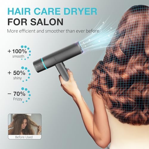 Hair Dryer with Diffuser Blow Dryer, 150000 RPM Professional High-Speed Ionic BlowDryer, Powerful 1600 Watt Motor for Fast Drying and Straight & Wavy Hair, Low Noise, Lightweight for Home Salon - Image 6