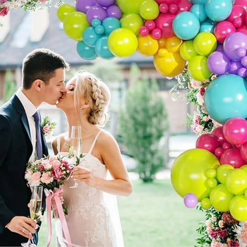 MEBAY Rainbow Balloons Garland Arch Kit, 146Pcs 5 Assorted Color Latex Balloon Different Sizes 18 12 10 5 Inch for Gender Reveal Baby Shower Wedding Birthday Party Decoration - Image 7