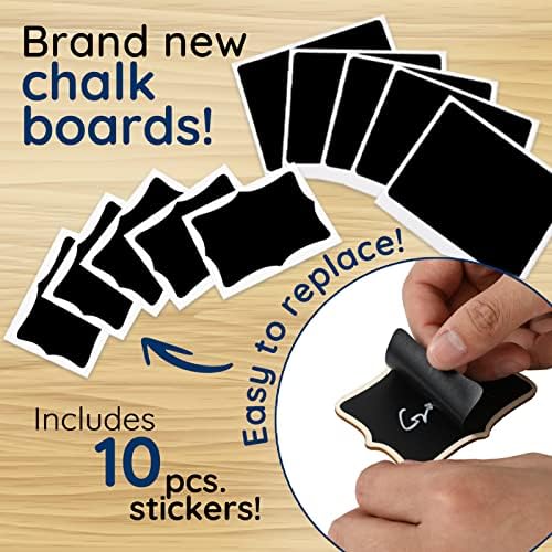Mini Chalkboard Signs, 20 Pack Framed Small Chalk Board Food Labels with Easel Stand for Party Buffet or Wedding Celebration, Wooden Blackboard as Place Cards for Table Setting or Numbers - Image 4