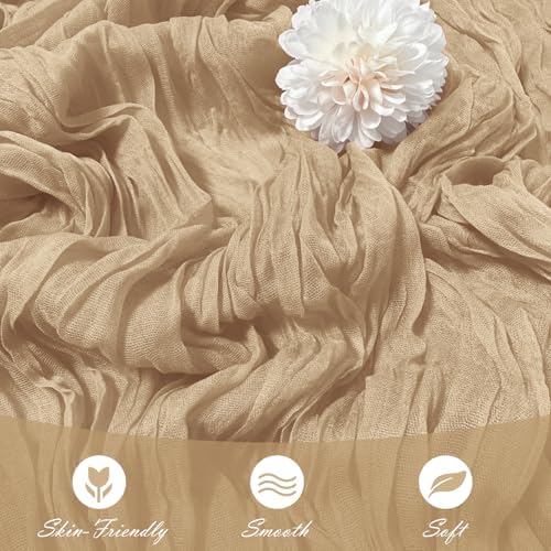 15 Pack Beige Cheesecloth Table Runner 17 x 108 inch Cheese Cloth Table Runners 9ft Beige Table Runner Rustic Romantic Sheer Gauze Runner for Wedding Party Baby Shower Table Decoration - Image 5