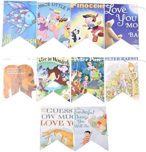Book Garland – Vintage Book Pages String Decoration – 22 Pieces Perfect for Book Lovers, Kids Room Decor, Themed Parties, Comic Story Party Banner, Home, Library (Single-Sided Printed) - Image 3