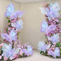 10 Pcs 24'' 20'' 12'' Large Laser Purple Pearl Butterfly Decoration 3 Sizes by Leinuosen