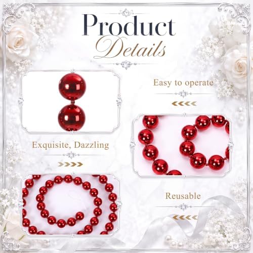 Canlierr 2 Pcs 6.5ft Christmas Ball Garland Mantle Decorations 60mm - Image 3