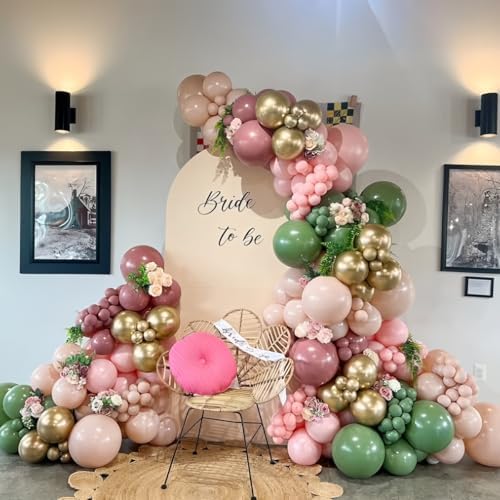 Pink Purple Green Balloons Arch Wildflower Fairy Floral Tea Party Birthday - Image 3
