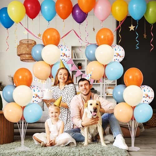 4 Sets Blue and Orange Balloons Stand Kit for Table - Image 2