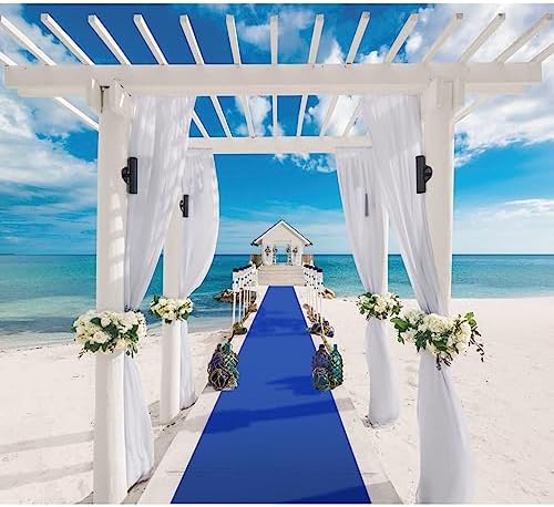 EZLucky Navy Blue Carpet Runner for Party, 2.6 x 15 ft, 130 GSM Felt Fabric - Image 2