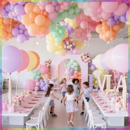 PartyWoo Pastel Light Baby Pale Balloon Arch Kit 140pcs Different Sizes - Image 5