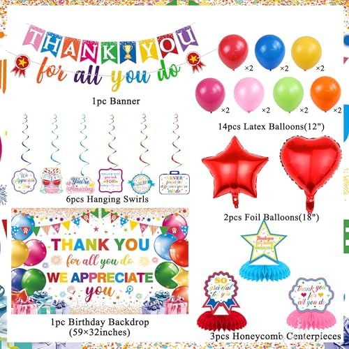 Vlipoeasn Colorful We Appreciate You Banner Decorations - Image 2