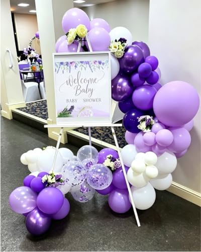 Purple Balloons 50pcs 12 Inch Light Pastel Dark Metallic Purple Balloons - Image 3