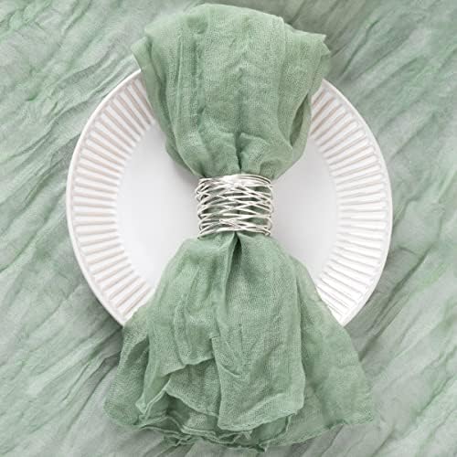 DeZerlor Sage Green Washable Cheesecloth Napkins Set of 20 for Party - Image 2