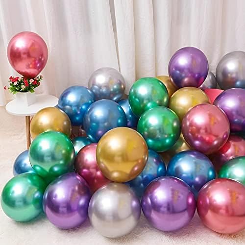 Voircoloria 105pcs Metallic Chrome Party Latex Balloons, 12inch - Image 3