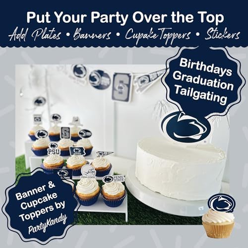 Penn State Party Supplies, Graduation Decorations, Plates & Napkins 37 Pcs - Image 4