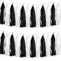 We Moment Black and White Tassel Garland，Tissue Tassel Banner for Black White Birthday Party Decorations,Pack of 20 by We+Moment