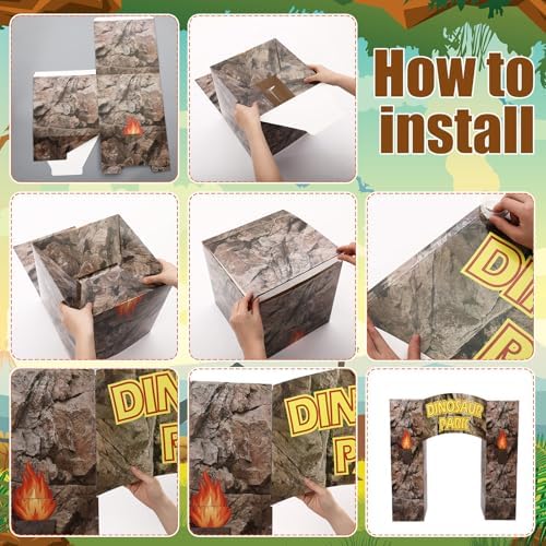 Bucherry 7 Pcs Dinosaur Party Decor Cardboard Jurassic Trunk or Treat Kit - Image 3