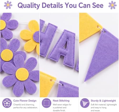 YEOCU Happy Birthday Decorations, No DIY, Pre-Strung 3D Banner - Image 5